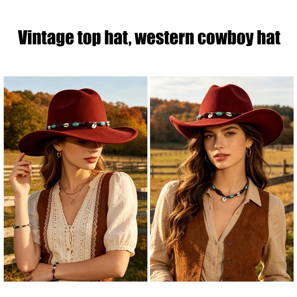 Fedora Hat Wool - Topi Gaya Koboi Barat, Topi Fedora